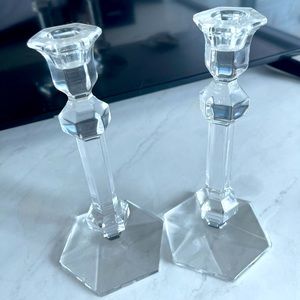 Val St Lambert Crystal Candle Holders